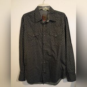 Roper‎ Men's Navy Paisley Western Shirt Sz L
